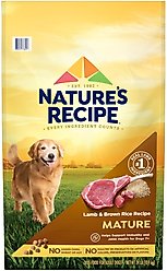 Nature's Recipe Mature Lamb & Rice Recipe Dry Dog Food, 24-lb bag