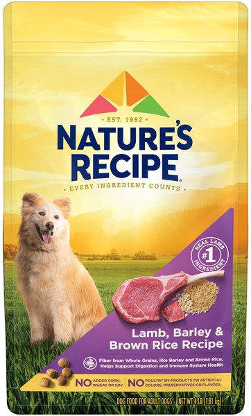 Nature's Recipe Adult Lamb, Barley & Brown Rice Recipe Dry Dog Food, 4-lb bag slide 1 of 11