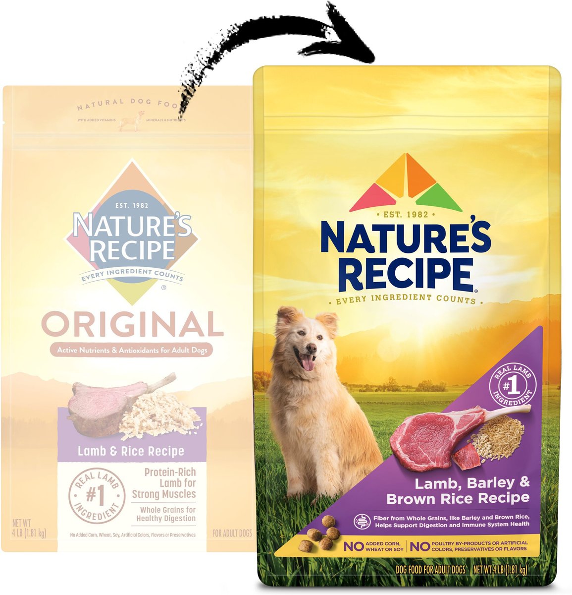 Nature's recipe adult dry dog food 2024 adult lamb meal & rice recipe