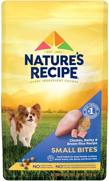 Nature's Recipe Small Bites Chicken & Rice Recipe Dry Dog Food, 4-lb bag slide 1 of 10