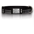 DOG iD The Rock Solid Personalized ID Tag Dog Collar, Slate, Black, Medium/Large