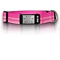 DOG iD The Rock Solid Personalized ID Tag Dog Collar, Slate, Pink, Medium/Large