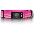 DOG iD The Rock Solid Personalized ID Tag Dog Collar, Graphite, Pink, X-Large