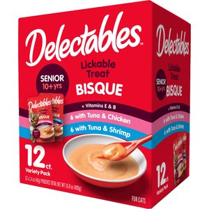 HARTZ Delectables Non Seafood Bisque Variety Pack Lickable Cat Treats 1.4 oz pouch 12 count Chewy