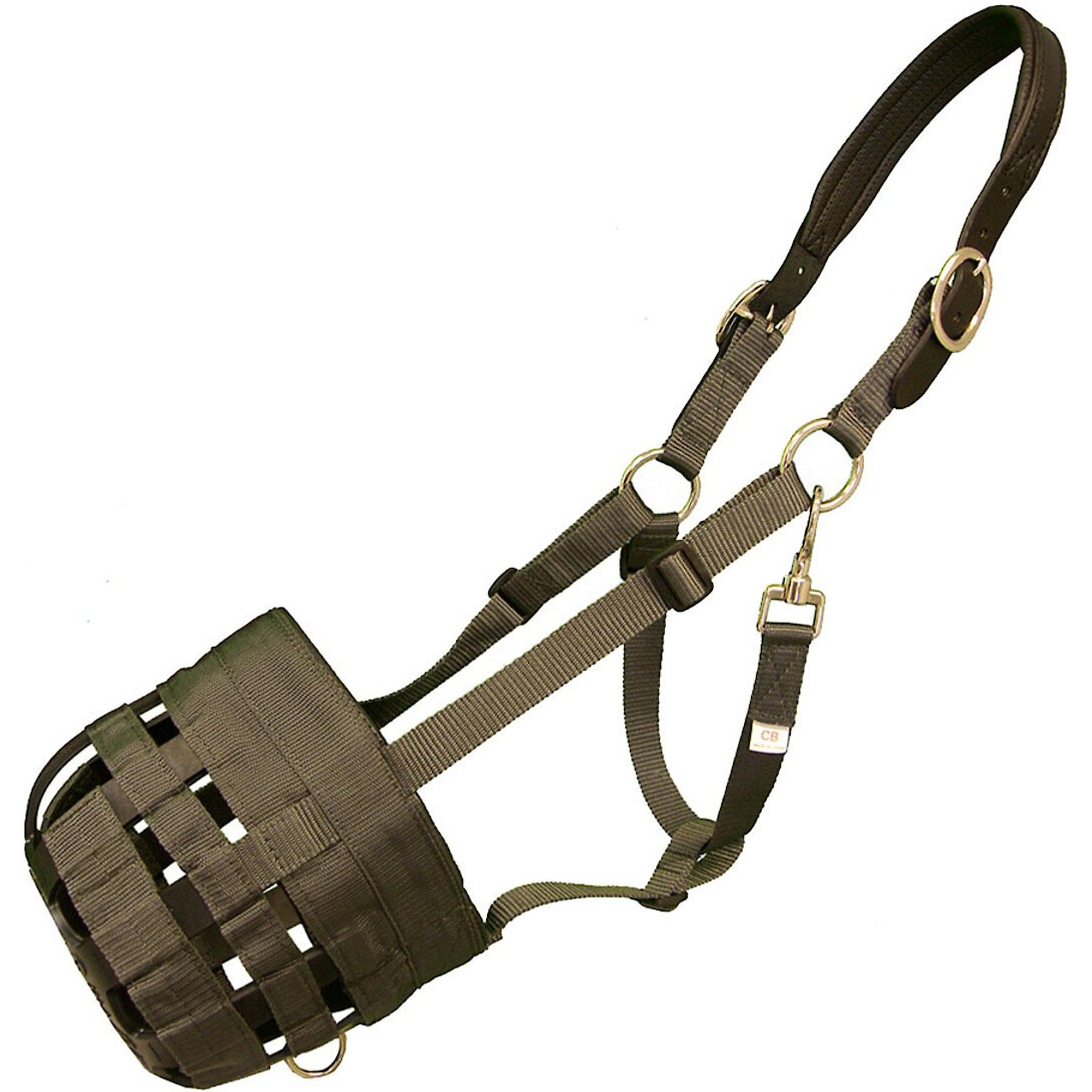 Best Friend Deluxe Grazing Horse Muzzle & Padded Leather Crown, Cob