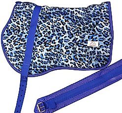 Best Friend Western Bareback Horse Pad, Blue Leopard
