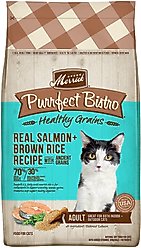 Merrick Purrfect Bistro Healthy Grains Real Salmon + Brown Rice Recipe Adult Dry Cat Food, 12-lb bag
