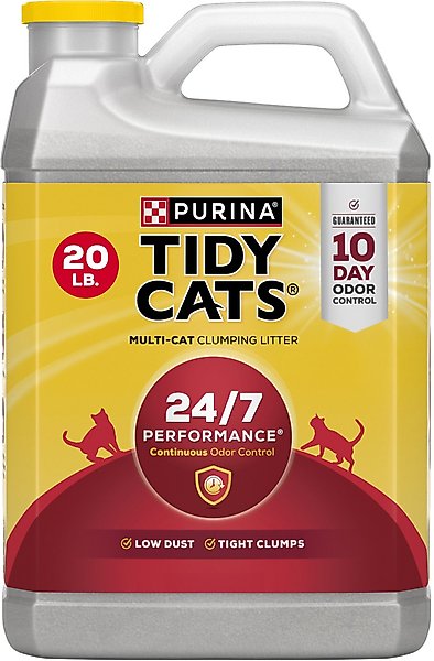 Tidy Cats 24/7 Performance Scented Clumping Clay Cat Litter, 20-lb jug, case of 2 slide 1 of 15