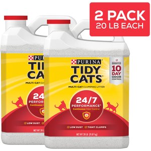 Tidy Cats 24/7 Performance Scented Clumping Clay Cat Litter, 20-lb jug, case of 2