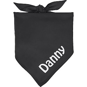 Frisco Solid Color Personalized Dog & Cat Bandana, Medium, Black