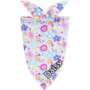 Frisco Bright Floral Personalized Dog & Cat Bandana, Medium