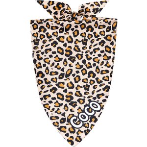 Frisco Leopard Print Personalized Dog & Cat Bandana, Large