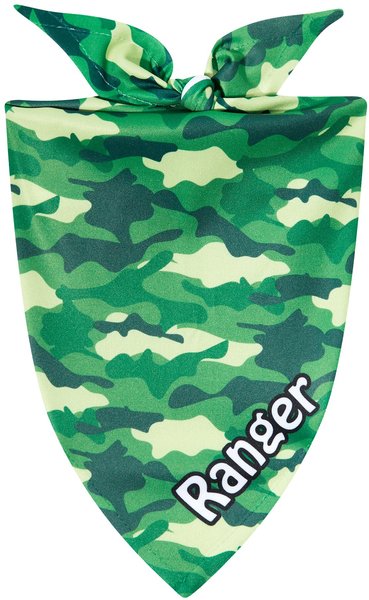 Frisco Green Camo Personalized Dog & Cat Bandana, Large slide 1 of 8