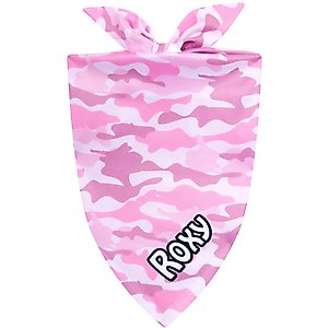 Frisco Pink Camo Personalized Dog & Cat Bandana, Large