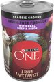 Purina ONE SmartBlend True Instinct Classic Ground Real Beef & Bison Grain-Free Wet Dog Food, 13-oz can, c...