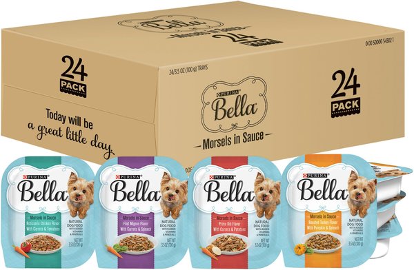 Purina Bella Morsels in Sauce Variety Pack Wet Dog Food, 3.5-oz tray, case of 24 slide 1 of 9