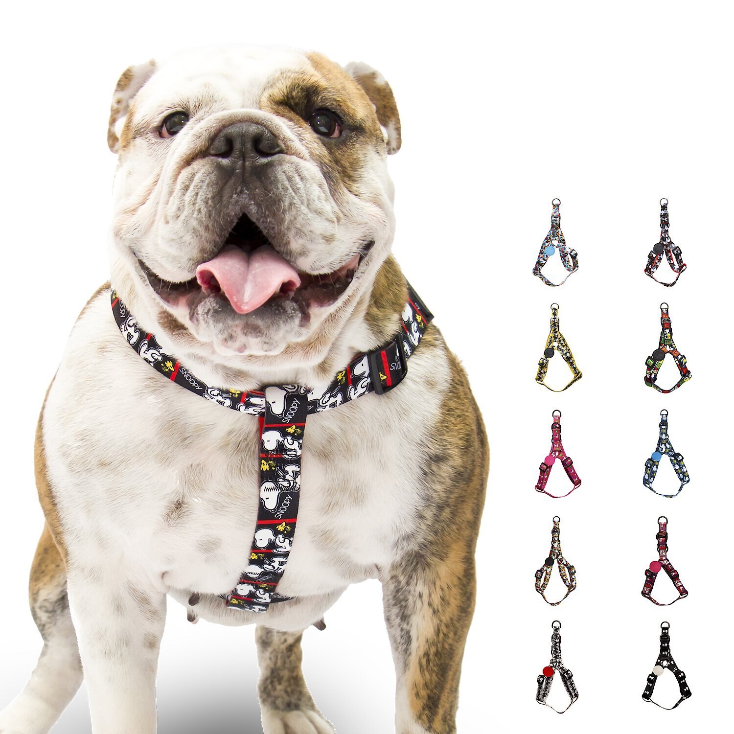 ZOOZ PETS Snoopy Filmstrip Relective Clip Dog Harness