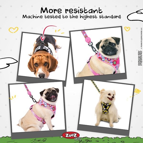 Zooz Pets Snoopy Filmstrip Mesh Reflective Clip Dog Harness