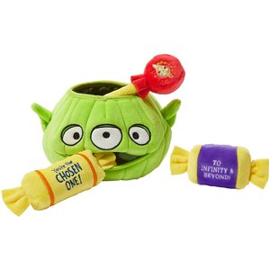 Pixar Halloween Alien Jack-o-Lantern Hide & Seek Puzzle Plush Squeaky Dog Toy, Small/Medium