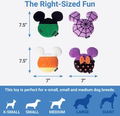 Disney Halloween Mickey & Minnie Mouse Round Plush Squeaky Dog Toy, 4 count slide 2 of 3