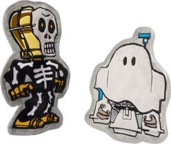 STAR WARS Halloween R2-D2 & C-3PO Stuffing-Free Flat Plush Squeaky Dog Toy, Medium/Large, 2 count