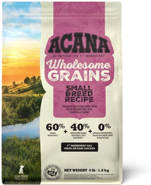 ACANA Wholesome Grains Small Breed Recipe Gluten-Free Dry Dog Food, 4-lb bag slide 1 of 9