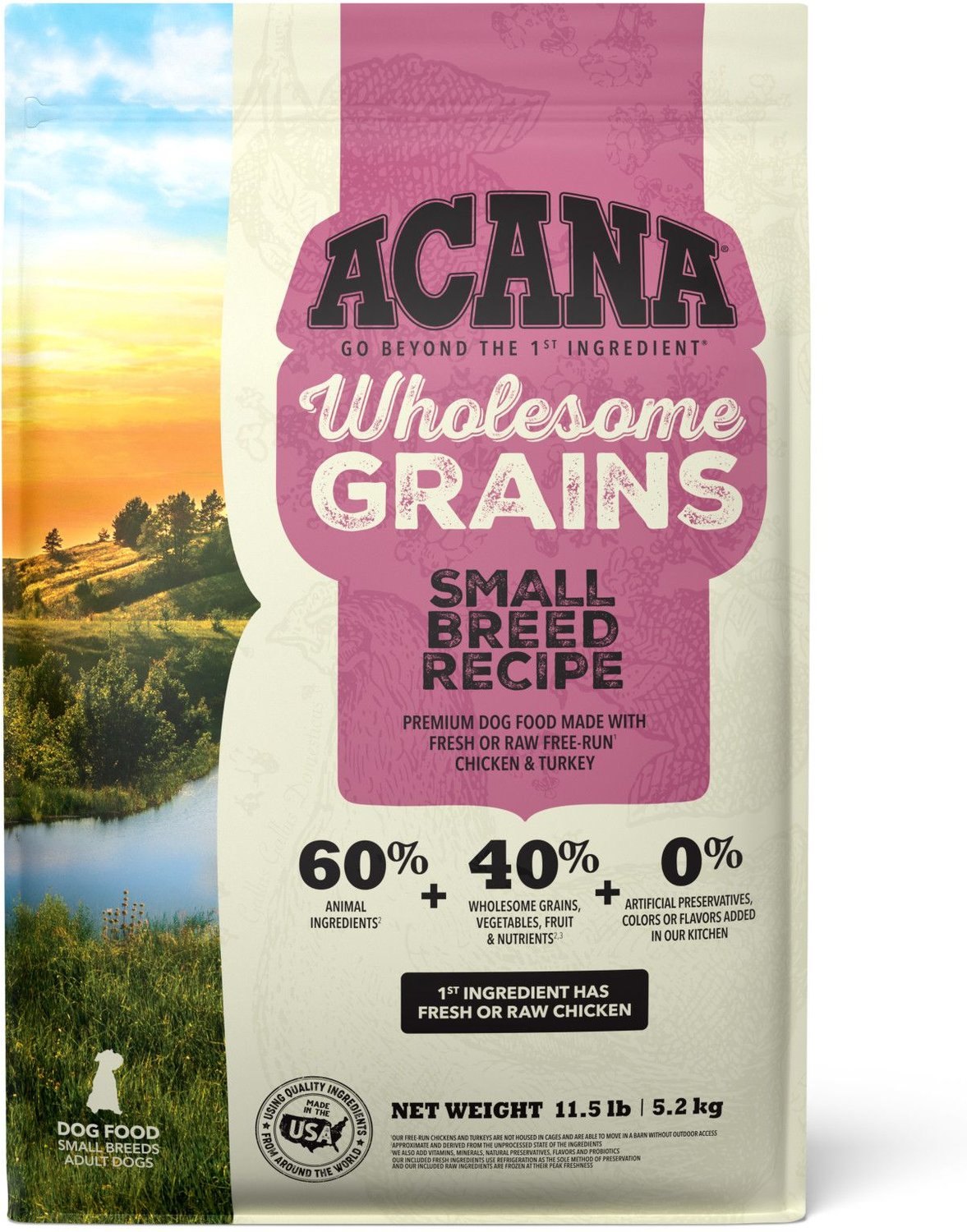 ACANA Wholesome Grains Small Breed Recipe Gluten-Free Dry Dog Food