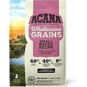 ACANA Wholesome Grains Small Breed Recipe Dry Dog Food, 11.5-lb bag