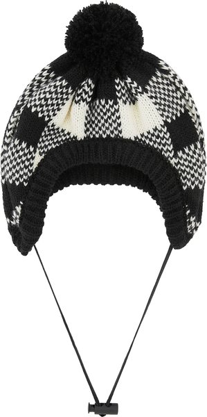 Frisco Plaid Dog & Cat Knitted Hat, White Buffalo Plaid, Medium/Large slide 1 of 4