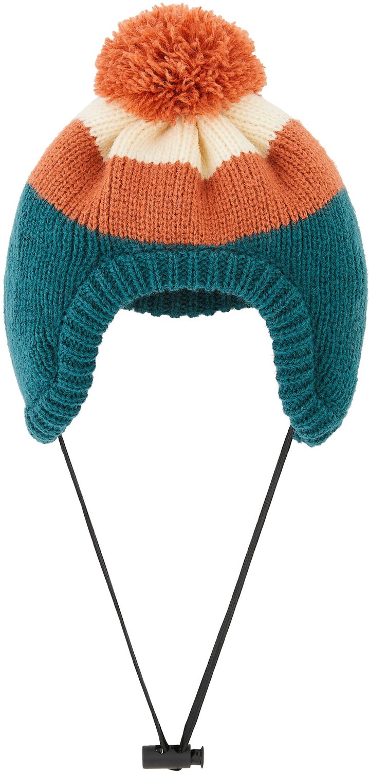 Frisco Colorblock Dog & Cat Knitted Hat, Teal/Cream
