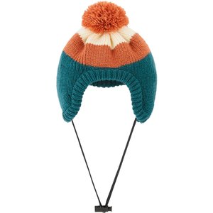 Frisco Colorblock Dog & Cat Knitted Hat, Teal/Cream, X-Small/Small
