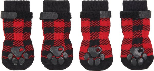 Frisco Plaid Non-Skid Dog Socks, Size 6, Red slide 1 of 6