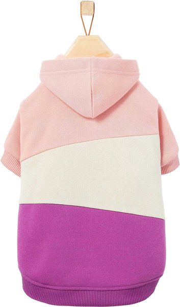 Frisco Colorblock Dog & Cat Hoodie with Sleeves, Purple/Peach, X-Small slide 1 of 8