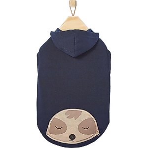 Frisco Sloth Pocket Dog & Cat Lightweight Hoodie, Navy, Small