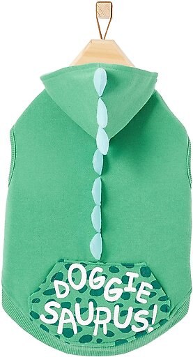 Frisco Doggiesaurus Dog & Cat Hoodie, Green, Small