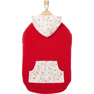 Frisco Floral Accent Dog & Cat Hoodie, Red, X-Small