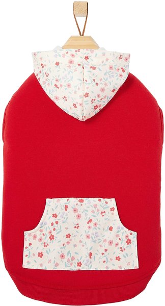 Frisco Floral Accent Dog & Cat Hoodie, Red, Large slide 1 of 8