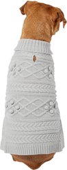 Frisco Boho Bobble-Knit Dog & Cat Sweater, Small, Gray