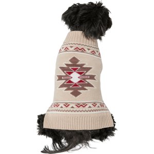 Frisco Southwest Dog & Cat V-Neck Sweater, Tan, X-Small