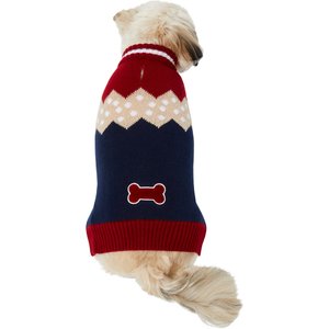 Frisco Colorblock Bone Accent Dog & Cat Sweater, Small