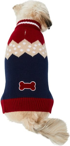 Frisco Colorblock Bone Accent Dog & Cat Sweater