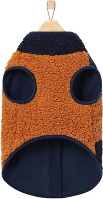 Show full view: Frisco Lightweight Colorblock Dog & Cat Zippered Sherpa Fleece Vest, Blue/Brown, X-Small slide 5 of 8