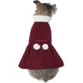 Frisco Mediumweight Pom Pom Bow Dog & Cat Peacoat Dress, Red, X-Small