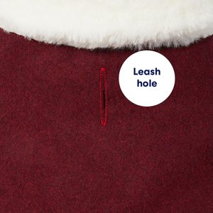 Frisco Mediumweight Pom Pom Bow Dog & Cat Peacoat Dress, Red, Medium