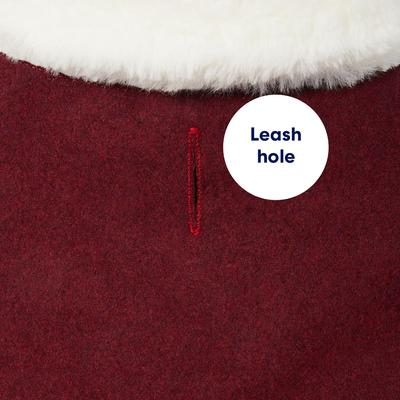 Show full view: Frisco Mediumweight Pom Pom Bow Dog & Cat Peacoat Dress, Red, XX-Large slide 5 of 9