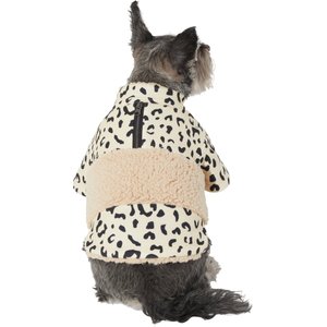 Frisco Mediumweight Beige Cheetah Dog & Cat Jacket, Large