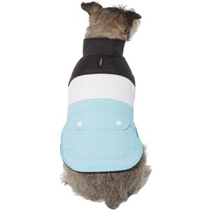 Frisco Colorblock Insulated Dog & Cat Puffer Coat with Pocket, Blue, X-Small