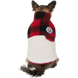 Frisco Mediumweight Red Plaid Insulated Dog & Cat Sherpa Coat, XXX-Large