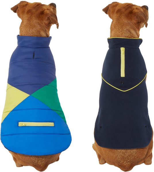 Frisco Mediumweight Colorblock 2-in-1 Dog & Cat Fleece Coat, X-Small slide 1 of 7
