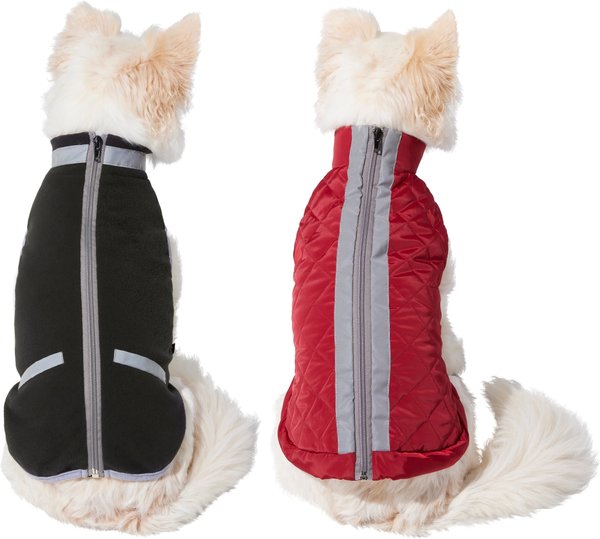 Frisco Reflective 2-in-1 Dog & Cat Fleece Coat, Small, Burgundy slide 1 of 7